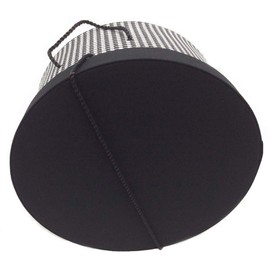 Sarah's Hat Boxes Classic Houndstooth Hat Box – 21.5" x 11.5" (Dia. x Ht.) Handmade in USA – Odorless Non-Toxic Adhesive, Cording Handle – Premium Storage for Hats & Accessories