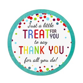 HSC 5cm×5cm Thank You Stickers, 60PCS Colourful Celebration Stickers, Party Favors for Birthdays & Baby Showers
