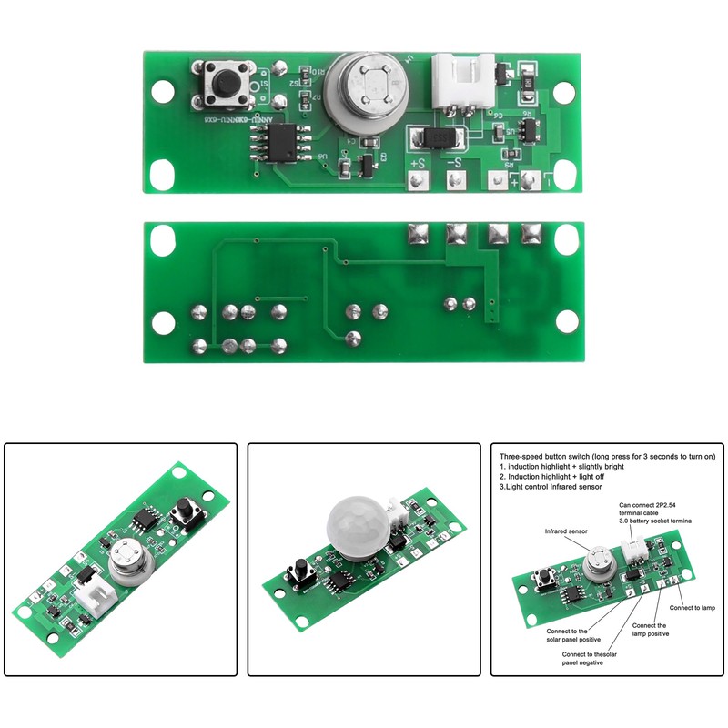 MEIRIYFA 3.7V Solar Lamp Circuit Board,Infrared Human Induction Wall Light