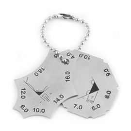 Welding Gauge, Two Piece Fillet Weld Set Gage, Fillet Weld Tee Joint Welding Inspection Test Ulnar for Checking Leg Length and, Thickness Gauges