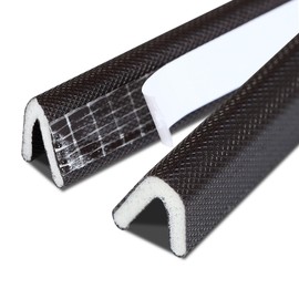 Hungbak Peel and Stick Door Seal Strip V-Shaped, Self Adhesive Draft Stopper Weatherstrip for Window Gaps, Dustproof, Waterproof, Soundproof & Thermal Insulation (Black, 19.7ft x 0.59in x 0.45in)