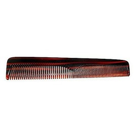 Real Wood Comb Sawn + Handmade Approx. 18 cm (23509) | Normal + wide teeth, women's comb, large men's comb, universal comb, Havana brown, made of cellulose acetate