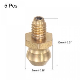 uxcell Brass Straight Grease Fitting M4 x 0.7mm Thread Hydraulic Grease Fitting Accessories, 5Pcs