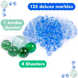 abeec Marvellous Marbles - 130 Assorted Glass Marbles For Kids And Family Games - Retro Party Games With Cats Eye Marbles - Perfect For Marbles Reward Jar - Kids Games- Party Bag Fillers