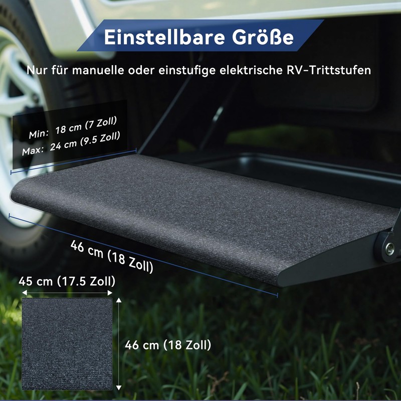 EFEALL Motorhome Step Doormat, Buckle Closure, Adjustable Carpet, Step RV,