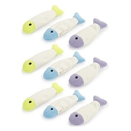 SmartyKat (9 Count) Fish Flop Crinkle Catnip Cat Toys - Multi Color, 9 Count