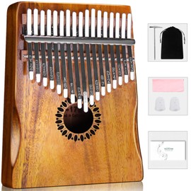 Newlam Kalimba Thumb Piano 17 Keys, Portable Mbira Finger Piano Gifts for Kids and Adults Beginners Wood