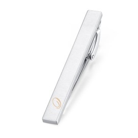 HONEY BEAR Men's Letters Initials Tie Clip for Normal Tie Clip, Brushed Silver, 5.4 cm, Reusable, Stainless Steel, No Gemstone