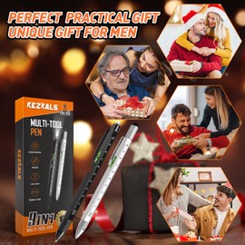 KEZKALS Gifts for Men, Valentine's Day Gifts for Him, 2-Pack 9-in-1 Ballpoint Pen, Birthday Gift Gadgets for Men, Funny Small Gifts for Men, Father's Day Gift for Dad