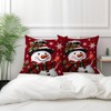 Christmas Snowman Throw Pillow Cover Winter Snow Pillow Cases Cotton