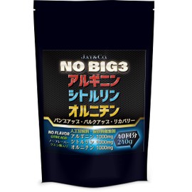JAY&CO. NO 系 BIG3 アルギニン ・ シトルリン ・ オルニチン (1000mg×3種) (ノーフレーバー(クエン酸入り), 40回分 240g)