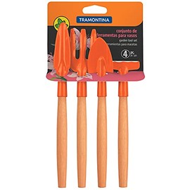 Tramontina 4-Piece Garden Tool Set with Wooden Handles