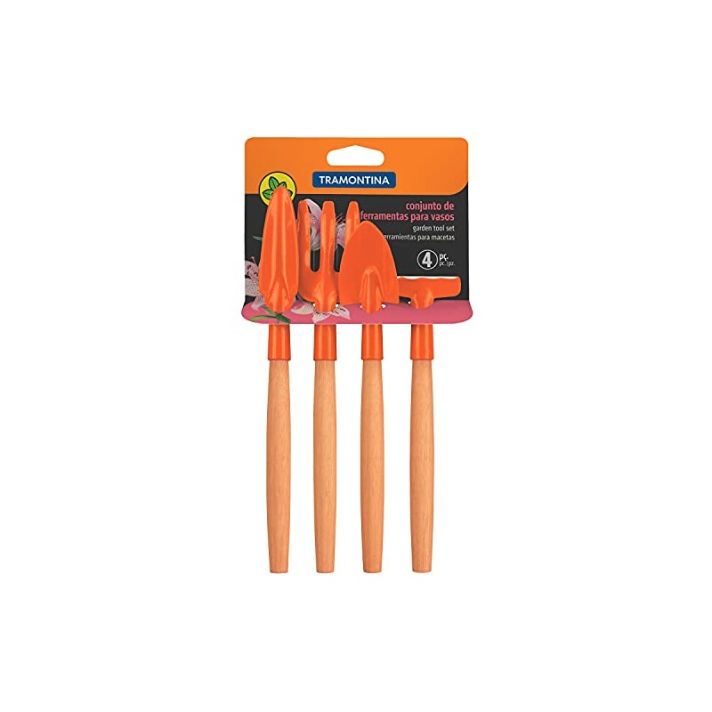Tramontina 4-Piece Garden Tool Set with Wooden Handles