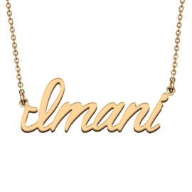 HUAN XUN Unique Made Best Friends Imani Name Necklace for My Bitchs Birthday Gift