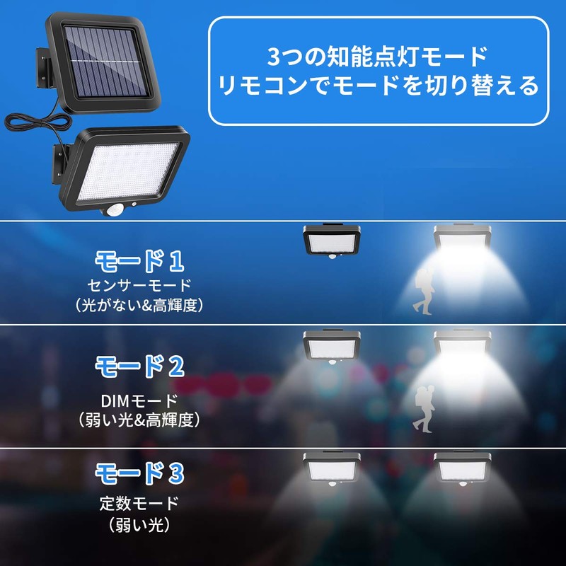 Hibao Sensor Light, Outdoor Solar Light, 56 LED Ultra Brightness
