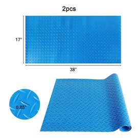 Hlimior Large Swimming Pool Ladder Mat, 17"x38" Protective Non-Slip Pool Step Pad with Texture，Protective Ladder Pad for Above Ground Swimming Pools Liner and Stairs (Blue)