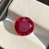 Round Created Ruby Loose Gemstone, Lab-Grown Corundum, Perfect for Jewelry