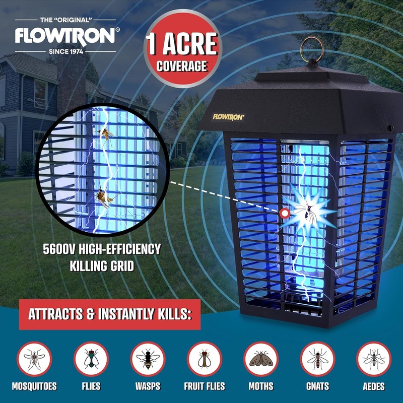 Flowtron Bug Zapper, 1 Acre of Outdoor Coverage with Powerful