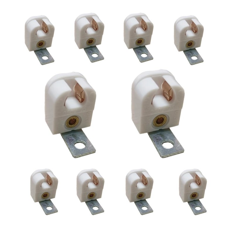 10-Pack T4 T5 LED/Fluorescent Miniature Bi-Pin G5 Lamp Socket Holder