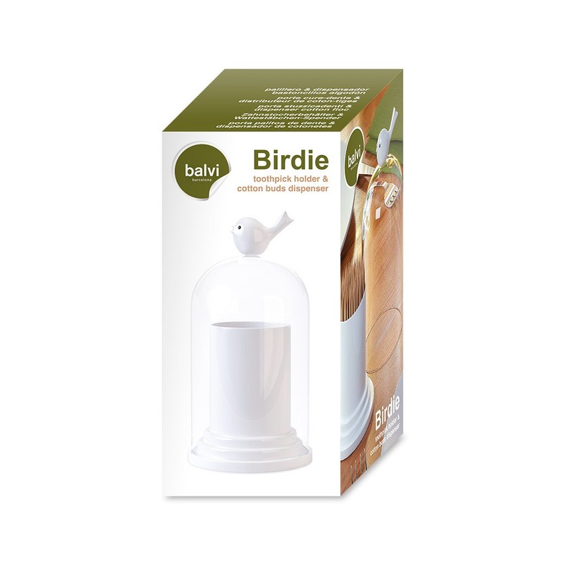 balvi - Birdie Toothpick Container and Cotton Bud Dispenser with