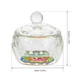 PACKOVE 2Pcs Glass Crystal Cups with Lids for Nail Art Liquid Powder Dappen Dish for Professional and DIY Nail Use Easy to Clean and Store
