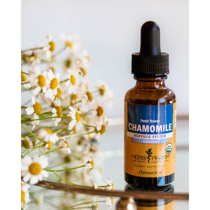 Herb Pharm Certified Organic Chamomile Liquid Extract for Calming Nervous