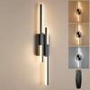 Benkut Modern LED Wall Sconce Black Remote Wall Light Fixtures