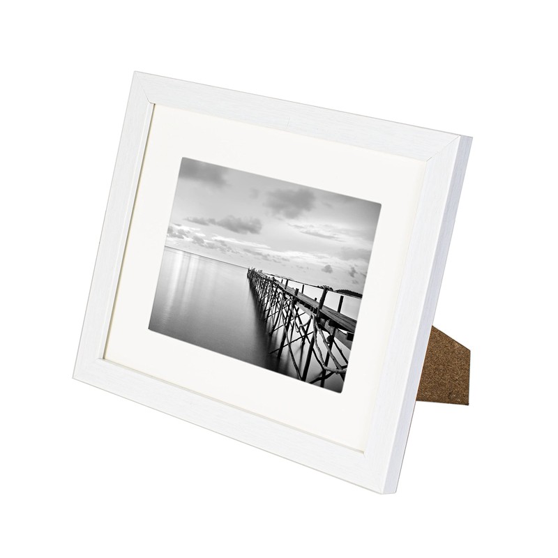 Clay Roberts Photo Picture Frame 8x10, White, Freestanding and Wall