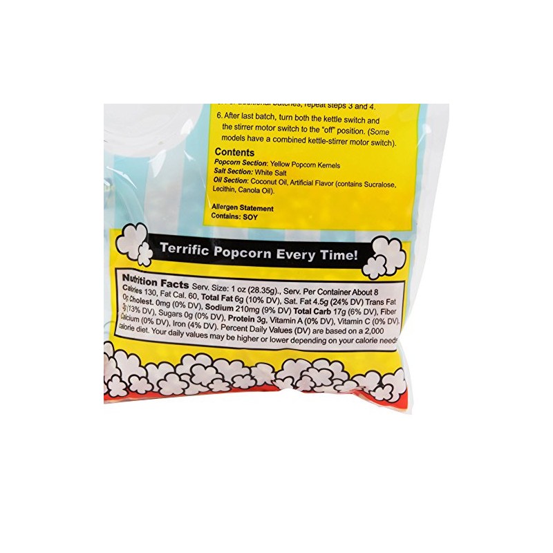 King All-In-One Kettle Corn Popcorn Kit for 6.1 oz. Popper