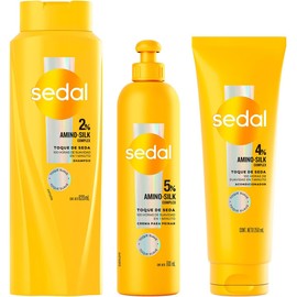 Shampoo Sedal Toque de Seda 620 ml + Acondicionador y Crema para Peinar – Rutina 3 pasos