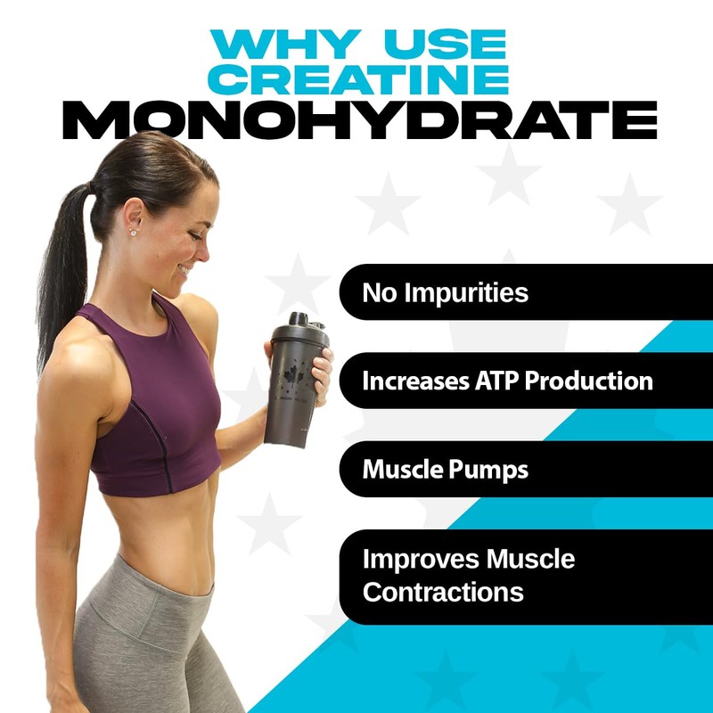 Canadian Protein Creapure Creatine Monohydrate Powder, Keto Friendly 99.99% Pure