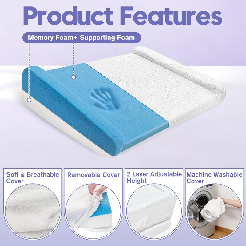 Shoulder Pressure Relief Pillow, Adjustable Height Memory Foam Shoulder Sleeper
