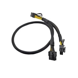 AKUYAO 18AWG GPU Power Adapter Cable 8PIN to Dual 8(6+2) PIN for Dell R730 R720 R7910 Server 9H6FV 09H6FV Riser to GPGPU 60+20CM