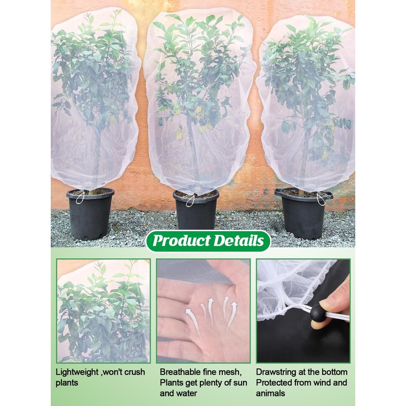 9 Pack Insect Bird Netting Cover for Garden - 3