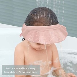 KOMIDK Gorro de ducha para bebés y niños, gorro de ducha para niños, gorro de baño con champú, gorro de baño de silicona ajustable para lavarse el cab