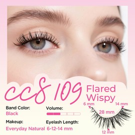 BEPHOLAN Ultra-thin False Eyelashes 10 Pairs Eyelash Pack False Lashes Natural look 100% Handmade Lash Strips Lightweight Lashes with Soft Clear Band(109)