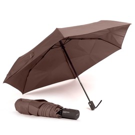 VOGUE - MAGIC EASY FOLD folding umbrella (automatic folding), with automatic opening and closing, 100% Eco Rpet fabric. with recycled plastic bottles, Wind Proff umbrella with UV protection., brown