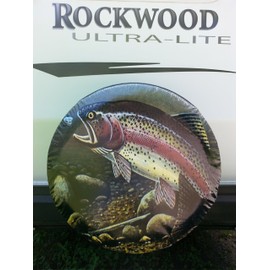 Tire Cover Central Rainbow Trout Fishing Wheel Spare tire Cover (Custom Made to Your tire Size-See menu)