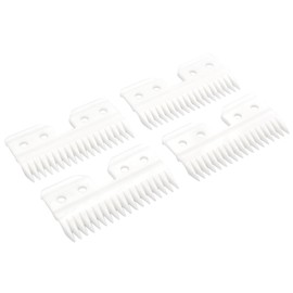 Professional 18 Teeth Hair Clipper Replacement Blades, Zirconia Ceramic Moving Blade for Oster A5 Fast Feed Clippers Perfect for Both Pet Grooming/Human Hair (White, 4)