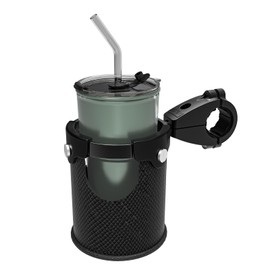 LEXIN C3 Motorcycle Cup Holder for Harley Davidson, Drink Holder with 360°Swivel Ball-Mount, Aluminum Clamp for 7/8'' to 1 1/4'' Handlebar/Bumper/Pole Mount, Fits for ATV/UTV/Scotter, Black