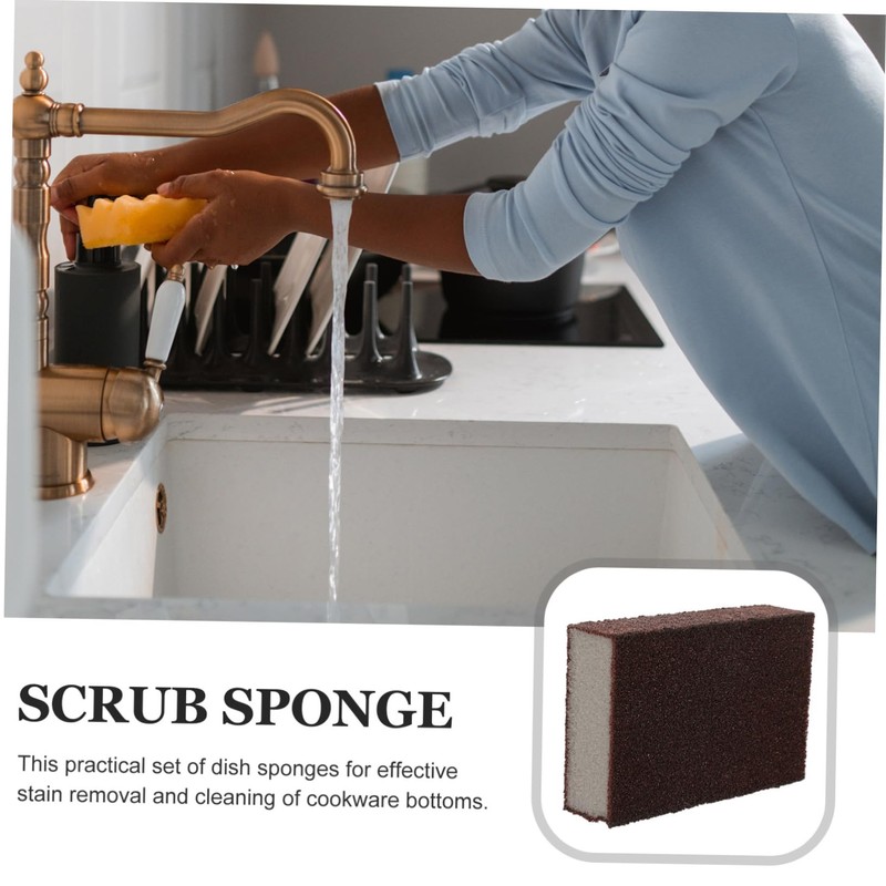 Hohopeti 5pcs Diamond Cleaning Brush Scrub Sponge for Kitchen Household