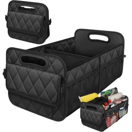 Organizador para Cajuela de Auto Plegable Impermeable 3 compartimentos, asas reforzadas, bolsillos laterales, separadores extraíbles, para SUV, viaje, picnic y compras