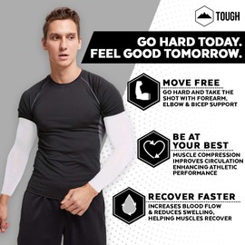 Sports Compression Arm Sleeves - Athletic & Shooting Sleeve for Youth, Kids, Men & Women - Football, Basketball & Baseball