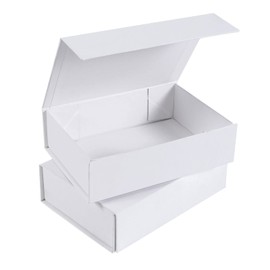 NIGNYA Magnetic Gift Box White, Magnetic Boxes 10 Pack 7x5x2 inches Magnetic Lids Cardboard Gift Boxes Bridesmaid Proposal Box for Presents, Wedding, Birthday, Party