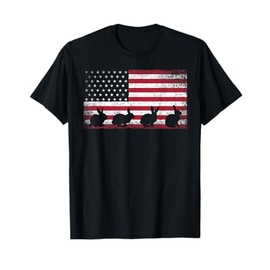 Retro Easter Bunny Rabbit Vintage 4th of July American Flag T-Shirt