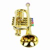 Gold Kid Trumpet Toy with 4 Colored Keys Interesting Educational