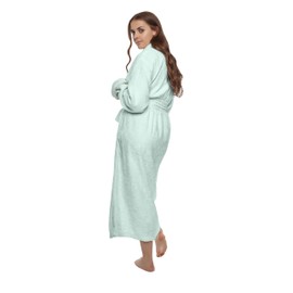 HOC Royal Embroidered Shawl Collar Chenille Robe (Kiwi Mint, Small)