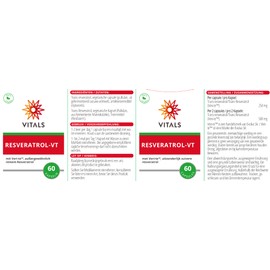 Vitals - Resveratrol VT 60 Capsules, Exceptionally Pure Resveratrol. High Dose No Additives from the renowned Veri-te brand used in numerous human studies