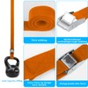 Pack of 5 short lashing straps, orange colour, 25 mm