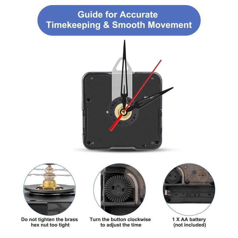 EEEKit Clock Movements for Wall Clock, Self-Installation Movements, 5 Pieces